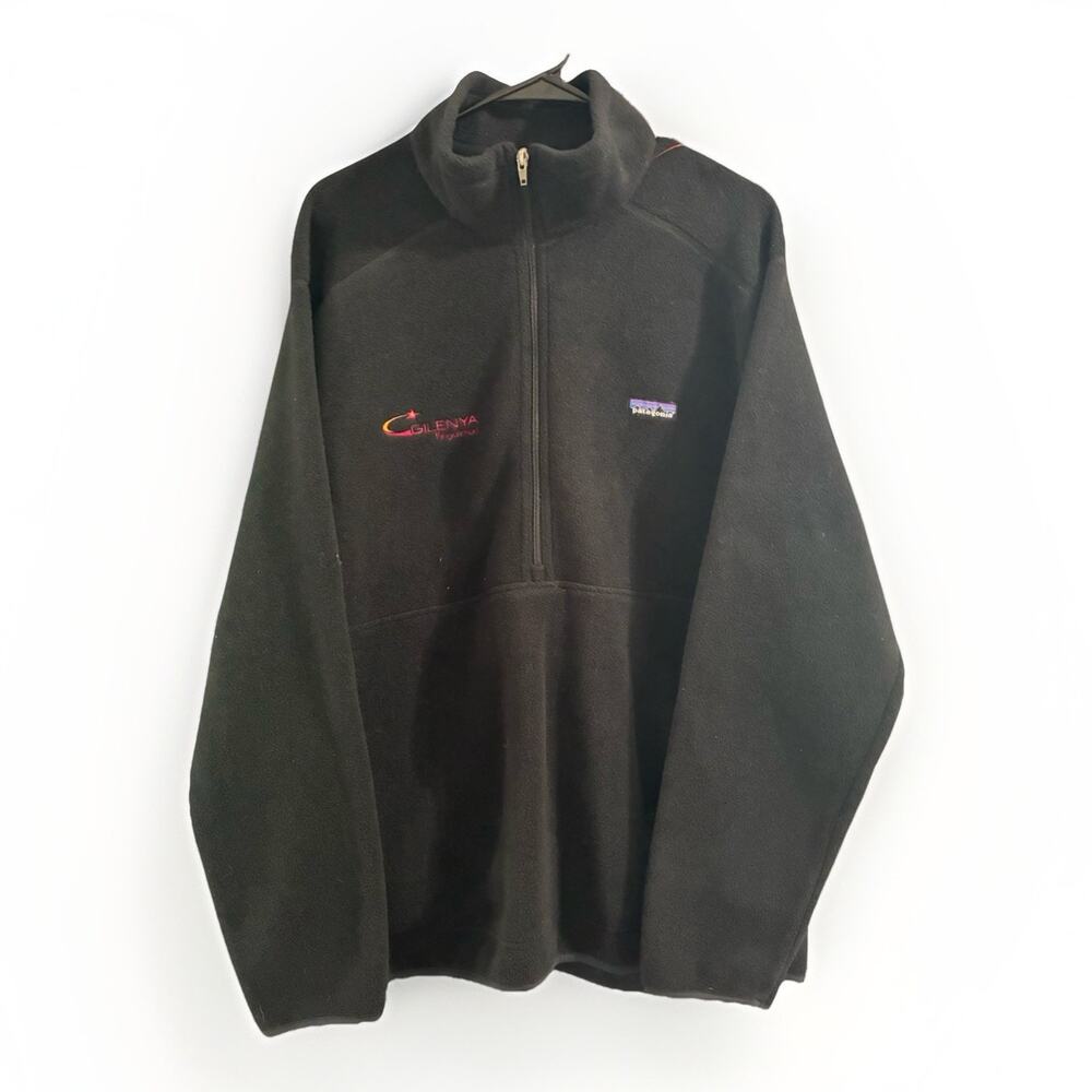 Patagonia Jacket Men XL Classic Synchilla Fleece Pullover Half-Zip Black *Logo